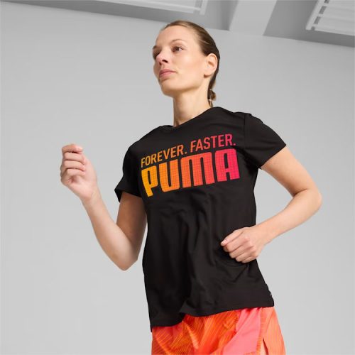 Puma Run Favorites FF Graphic Tee női rövid ujjú futópóló L