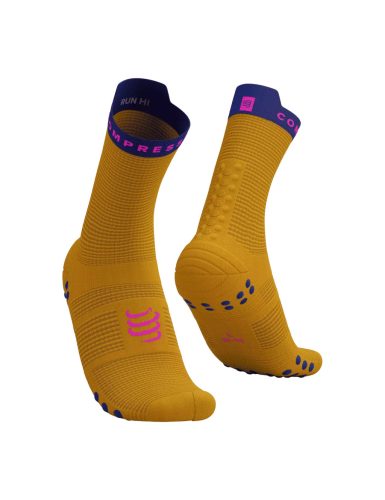 Compressport Pro Racing Socks V4.0 Run (Quarter) Saffron/Dazz Blue